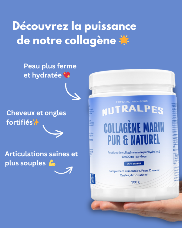 Collagène Marin Premium Pur 10 000 mg – Complément Alimentaire Beauté Peau, Cheveux & Articulations | Nutralpes – Corail
