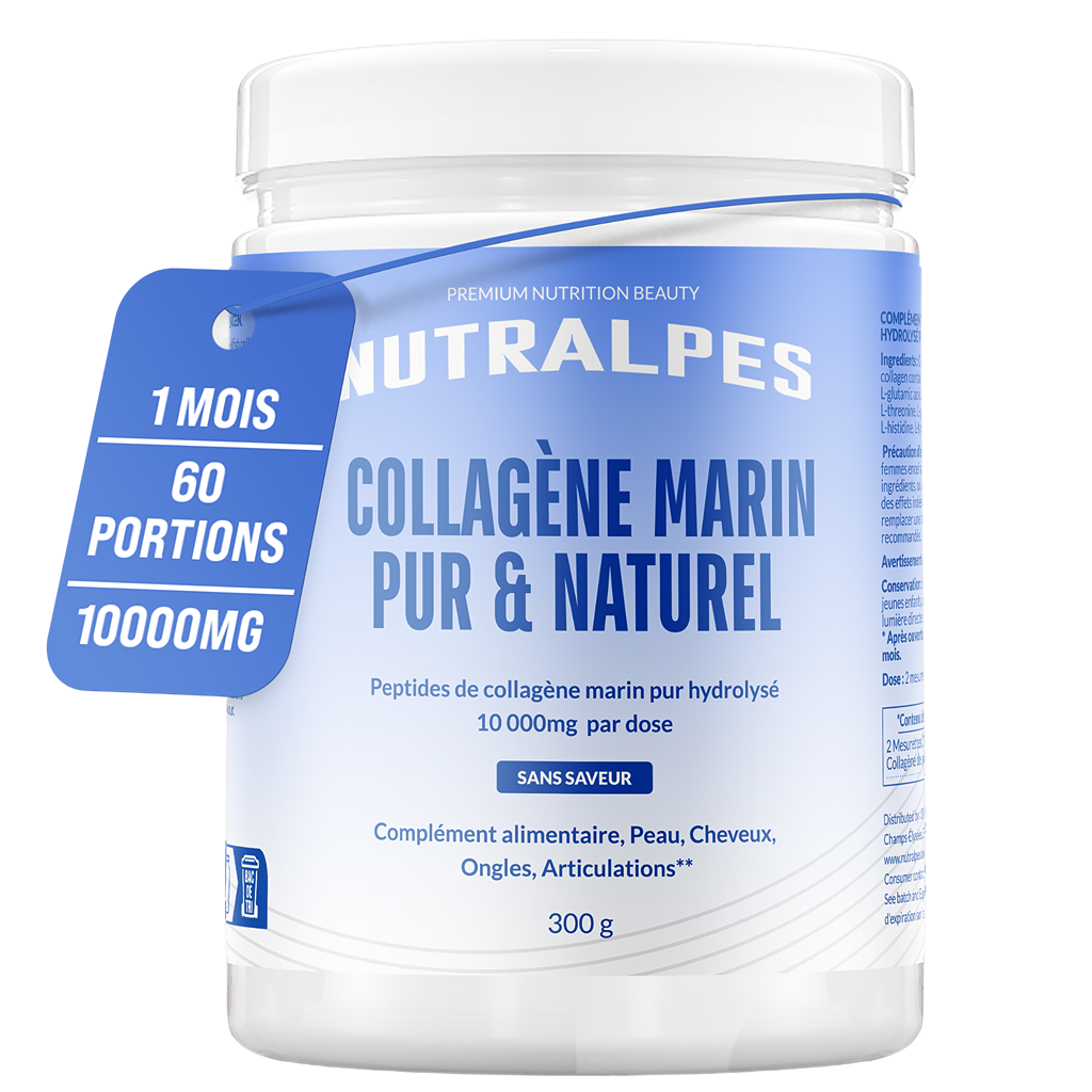 Collagène Marin Premium Pur 10 000 mg – Complément Alimentaire Beauté Peau, Cheveux & Articulations | Nutralpes – Corail