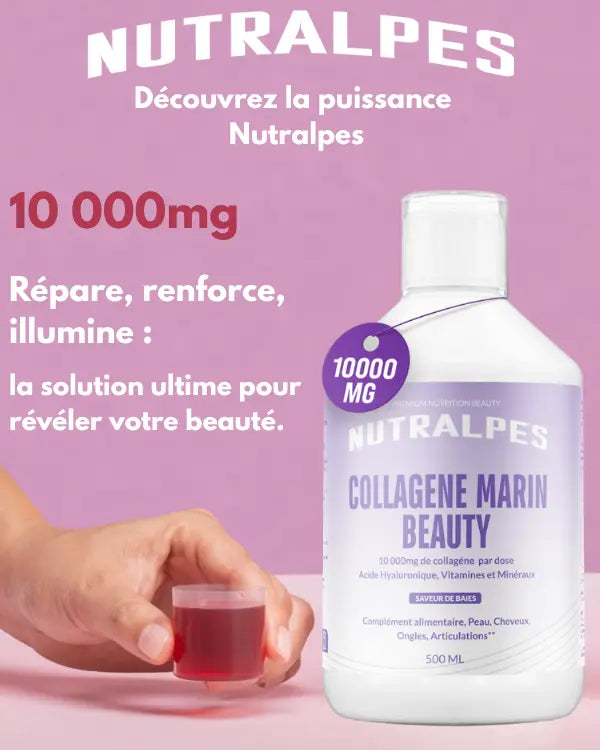 Collagène Marin Beauty 10 000 mg | Peau, Cheveux, Ongles | Biotine & Vitamine C | Nutralpes – Corail