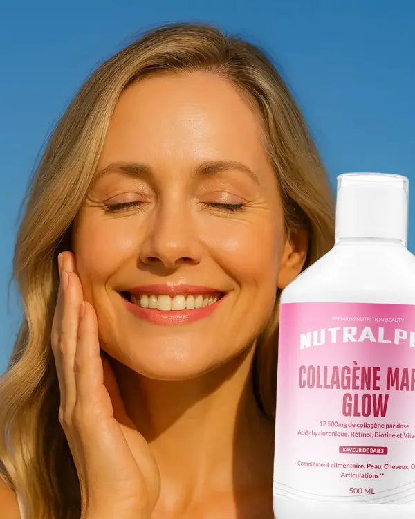 Collagène Marin Glow 12 500 mg | Anti-Âge, Peau Hydratée | Vitamine C & Rétinol | Nutralpes – Corail