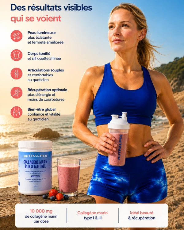 Nutralpes® Collagène Marin Poudre 10 000 mg — Beauté & récupération, le rituel des femmes actives